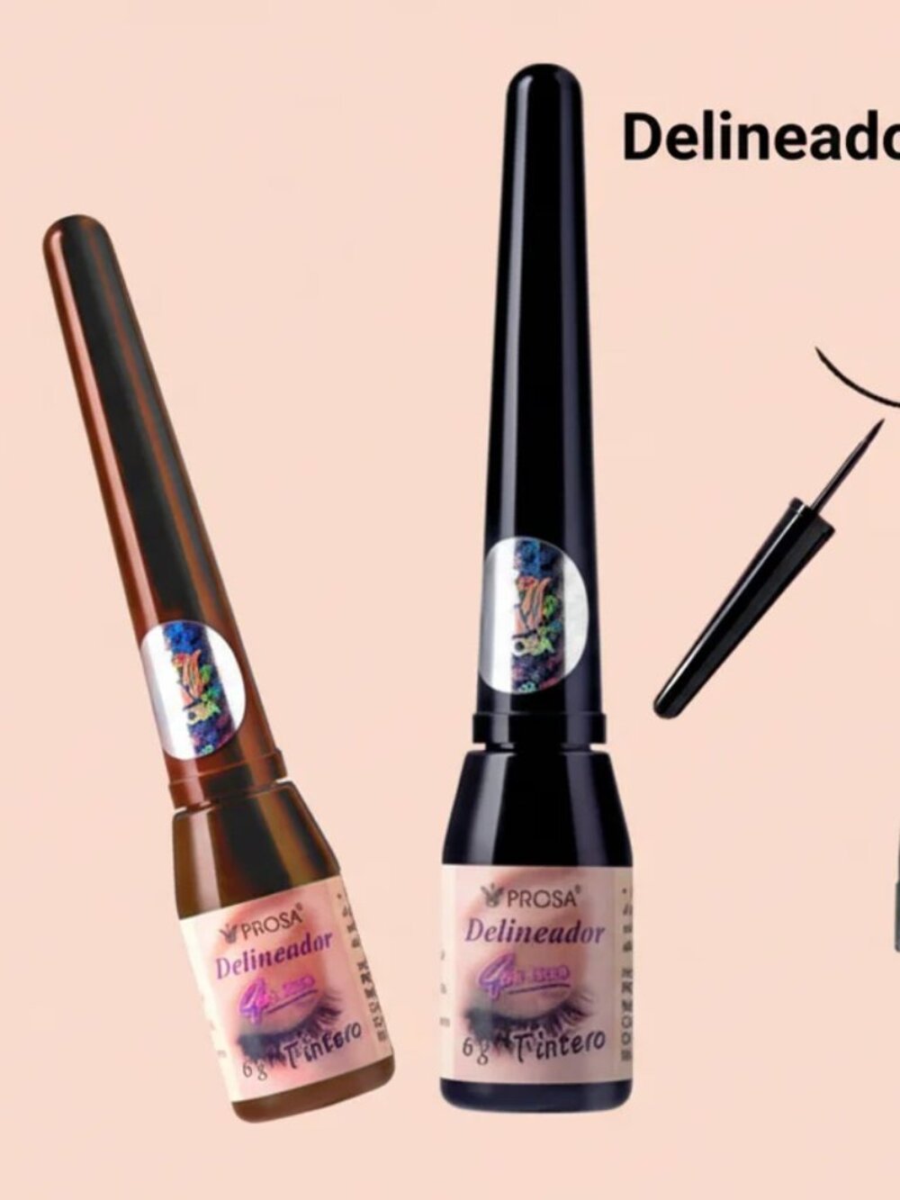 Liquid Eyeliner 4 in 1 tintero pack of 2- black and brown